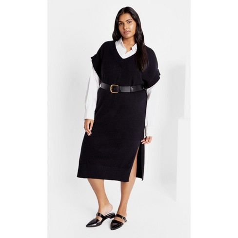 Women's Plus Size Shereen Dress - black | CITY CHIC - image 1 of 4