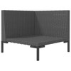 vidaXL Half-Round Poly Rattan Sofa with Cushions - All-Weather Resistant Patio Outdoor Sofa with Powder-Coated Steel Frame - Dark Gray - 3 of 4