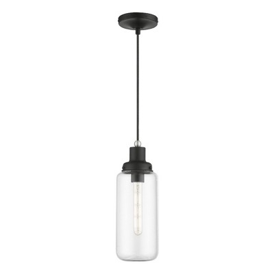 Livex Lighting Oakhurst 1 - Light Pendant in  Black/Brushed Nickel