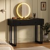 Vanity Desk with Mirror, Makeup Vanity with 2 Drawers, 3 Color Lights＆Adjustable Brightness - 2 of 4