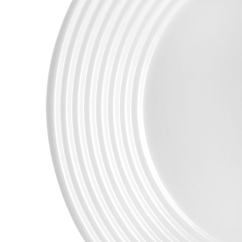 Gibson Ultra Patio 4 Piece Tempered Opal Glass Dinner Plate Set in White, 4 of 7