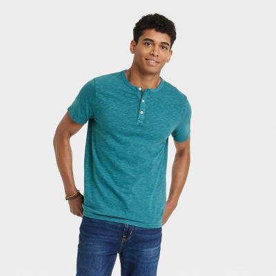 Men's Long Sleeve Henley Shirt - Goodfellow & Co™ Forest Green XL