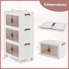 Racxily 3-Tier Foldable Storage Bins with Doors, 360¡ã Rotatable Wheels Collapsible Stackable Closet Organizer Containers - 4 of 4