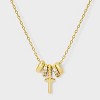 14K Gold Dipped Cubic Zirconia Rondelle Initial Necklace - A New Day™ Gold - 2 of 4