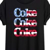 Women's - Coca-Cola - Coke Repeated Distressed Flag Fill Oversized Graphic T-Shirt - 2 of 4