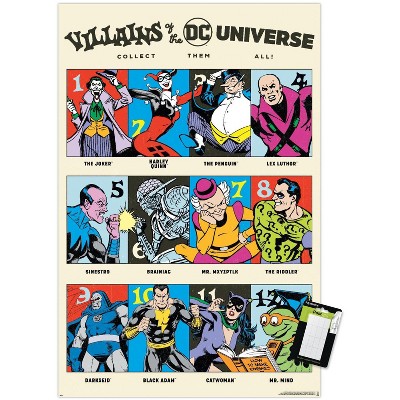 Trends International DC Comics 90th - Villains Of The Universe Unframed Wall Poster Print White Mounts Bundle 22.375" x 34"