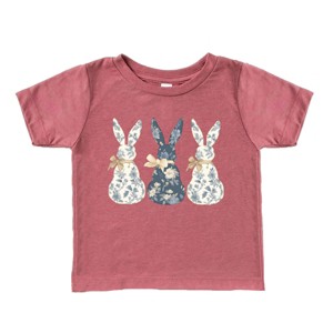 Three Blue Willow Bunnies - Toddler Short Sleeve Graphic T-Shirt - 1 of 4