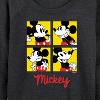 Women's - Disney - Mickey Grid Lightweight French Terry Wide Neck Long Sleeve Shirt - 2 of 4