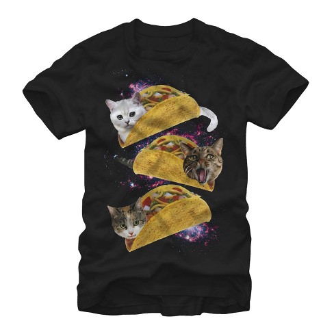 Men s Lost Gods Taco Cats In Space T shirt Black Medium Target