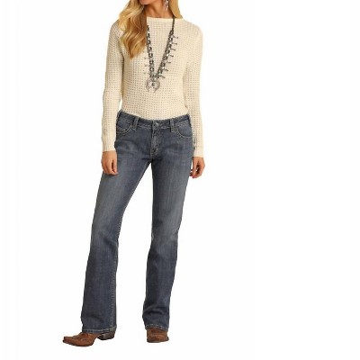 Women's Relaxed Straight Leg Boyfriend Jeans - Rock & Roll Denim
