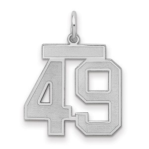 Black Bow Jewelry Sterling Silver, Jersey Collection, Medium Number 49 Pendant - 1 of 3