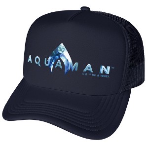 Aquaman Movie Logo Foam Trucker Cap Navy - 1 of 4