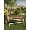 Tall, legged planter boxes with climbing trellises, outdoor upright planters suitable for growing vegetables, flowers, and herbs - Natural - 4 of 4