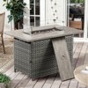 Buenhomino Patio Wicker Furniture Set with Fire Pit Table, PE Rattan Swivel Patio Chairs with Propane Fire Pit Table, 5PCS Patio Conversation Set - 4 of 4