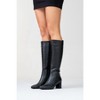 Sejas - Black Leather Block Heel Knee-High Boot (Women) black leather 5.5 Forever & Always Shoes US - 4 of 4