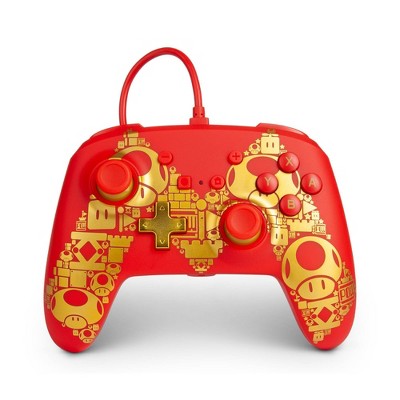 PowerA Enhanced Wired Controller for Nintendo Switch - Mario Golden M - Red