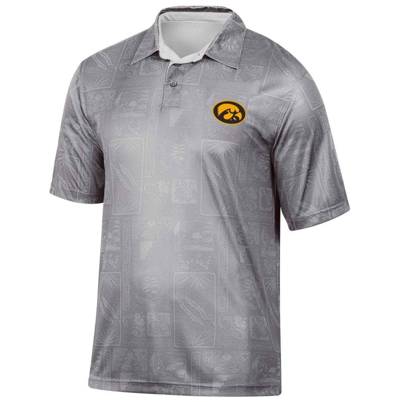NCAA Iowa Hawkeyes Men&#39;s Tropical Polo T-Shirt, 1 of 4