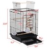 Yaheetech Travel Bird Cage with Open Play Top for Budgie, Finch, Green Cheek Canary, Parakeet Cockatiel - 3 of 4