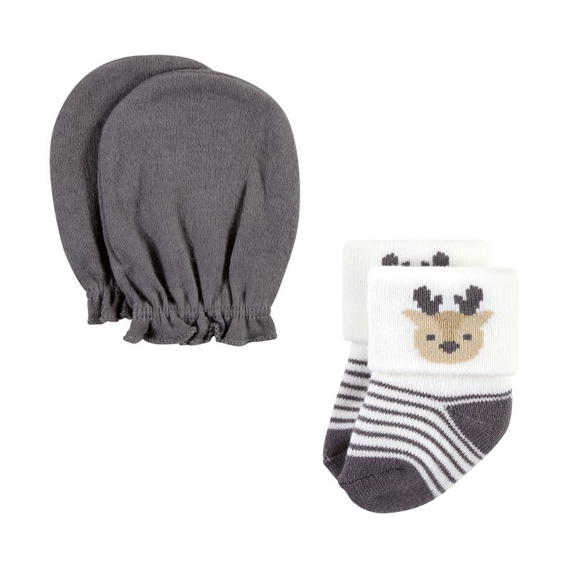 Hudson Baby Infant Boy Socks and Mittens Set, Woodland Boy, 0-6 Months, 6 of 8