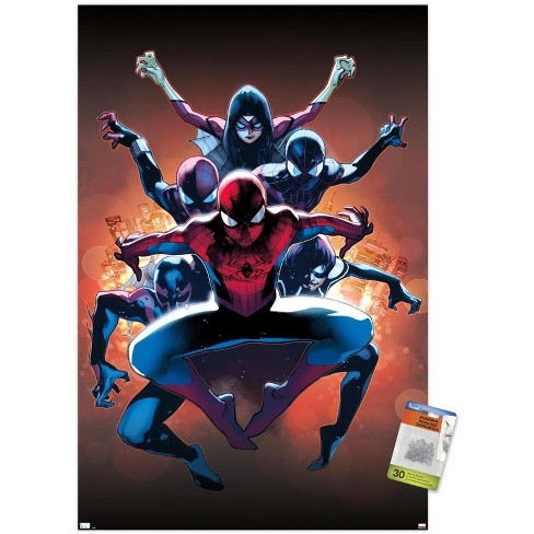 Trends International Marvel Comics Spider-Man - The Amazing Spider-Man 9 Unframed Wall Poster Print Clear Push Pins Bundle 22.375" x 34" - image 1 of 4