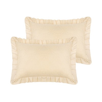 Unique Bargains Single Layer Wide Ruffles Envelope Closure Pillowcases 2 Pcs