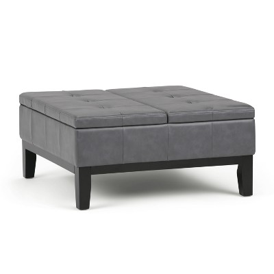 Lancaster Square Coffee Table Storage Ottoman - WyndenHall