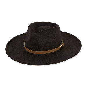 Hadley Wren Heathered Wide Brim Hat - Black - 1 of 4