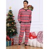 INSPIRE CHIC Women's Christmas Family Matching Pajama Set Long Sleeve Elk Snow Xmas Party Couples Sleepwear Lounge Set - 3 of 4