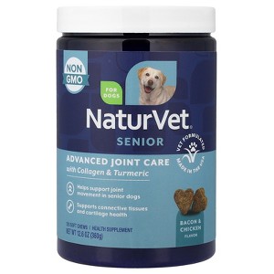 NaturVet Senior Advanced Joint Care With Collagen & Turmeric, For Dogs, Bacon & Chicken, 120 Soft Chews, 12.6 oz (360 g) - 1 of 4