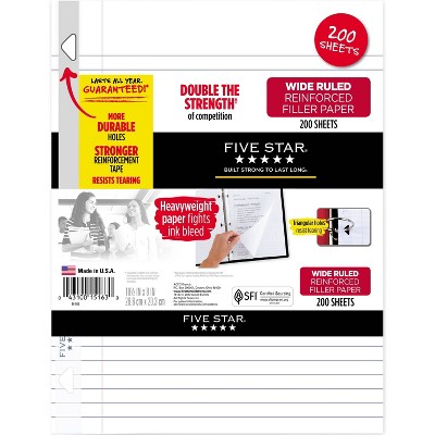 Photo 1 of Five Star 200ct Wide Ruled Filler Paper