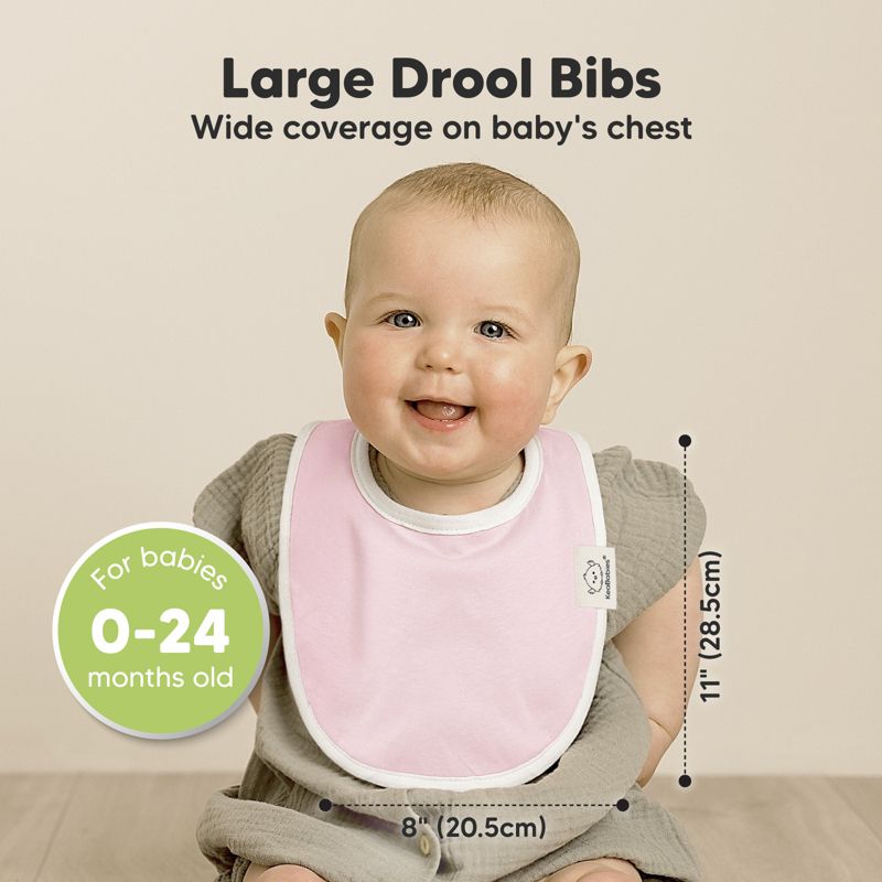 KeaBabies 8pk Organic Baby Bibs for Boy, Baby Drool Bib for Baby Boys and Girls, Newborn Teething Bibs, 3 of 11