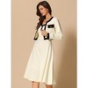 INSPIRE CHIC Women's Crew Neck Long Sleeve Color Block Midi Dress Suit Sets - 4 of 4