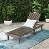 Gulches Gray Wooden Slat Patio Chaise Lounges - Adjustable Outdoor Recliners - 3 of 4