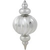 Northlight Commercial Size Shatterproof 2-Finish Finial Christmas Ornaments - Silver -10" - 4ct - 4 of 4