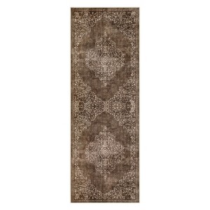Coolmee Vintage Area Rug Washable Living Room Carpet Non Slip Bedroom Indoor Office Low Pile Traditional Distressed Retro Accent Rug for Dining Room - 1 of 4