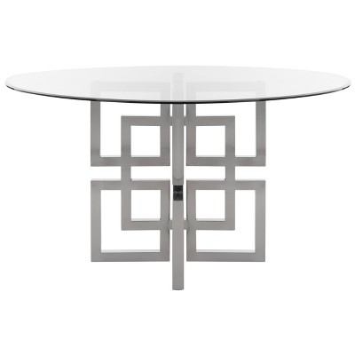 54 Harlan Round Glass Dining Table, Round Glass Table Base
