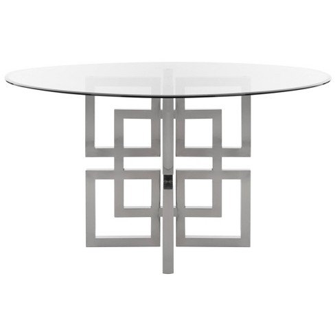 54 Harlan Round Glass Dining Table, 54 Inch Round Glass Dining Table