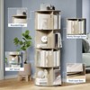 4 Tier Rotating Bookshelf Tower for Small Spaces, Revolving 360° Bookcase Storage Rack Tower, Vertical Rotate Turning Spiral Wood BookShelf Organizer - 4 of 4