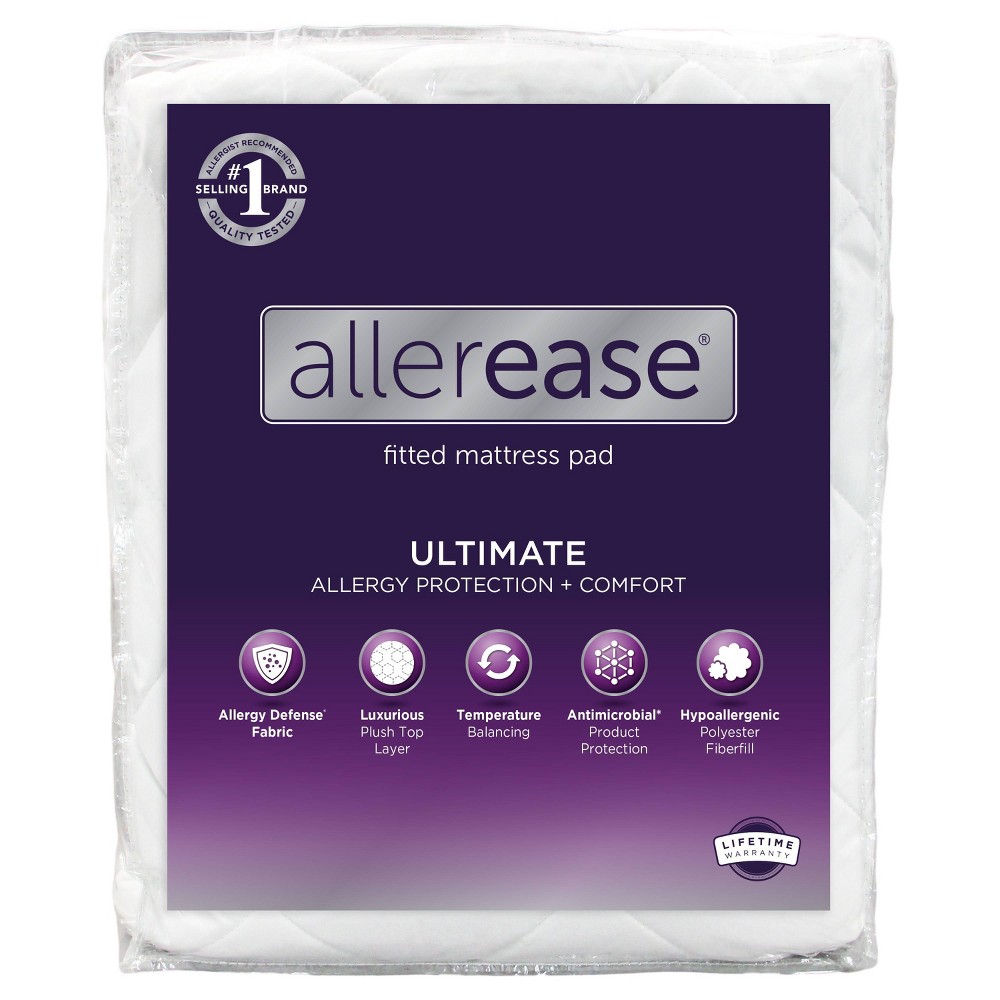 Queen Ultimate Protection And Comfort Allergy Protection Mattress Pad - AllerEase: Hypoallergenic, 240 Thread Count, Fits 18" Depth