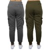 Blue Ice Apparel Women's Heavyweight Loose Fit Fleece-Lined Cargo Jogger Pants-2 Pack - 2 of 4