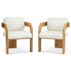 Okak Modern Dining Chairs with Pillow Back Set of 2, Solid Wood Frame, Fabric Armchairs Kitchen Side Chairs for Living/Dining Room - 3 of 4