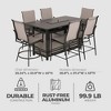 Four Seasons Courtyard Manhattan Outdoor 6 Piece High Chair Patio Dining Table and Chair Furniture Set with Textured Sling Over Aluminum Frames, Gray - 2 of 4