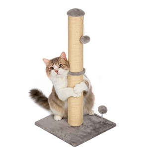 FDW 22/33 Inch Cat Scratching Post Cat Scratcher Natural Sisal Rope Scratch Post Kitten Trees with Hanging Ball for Indoor Cats - 1 of 4