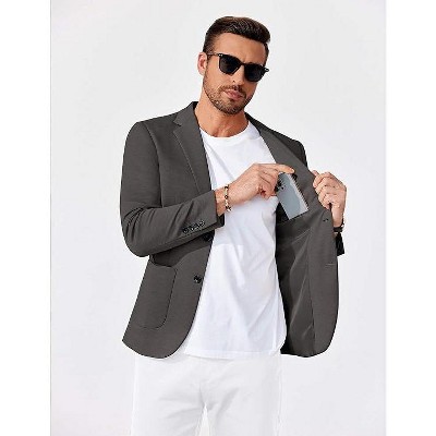 COOFANDY Men's Casual Knit Blazer Slim Fit Lightweight Sport Coat Suit Jacket Navy Blue S — фото 4
