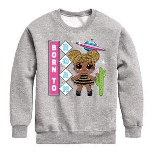 Boys' - LOL Surprise! - Queen Bee Born To Roam Graphic Long Sleeve Fleece Sweatshirt - 1 of 4