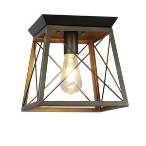 Chloe Lighting Farmhouse-Style Two-Toned 1 Light Ceiling Flush Fixture 9" Wide - 1 of 4