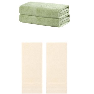 REGALWOVEN Cotton Absorbent Soft Bath Hand Cloths Towels 2 Piece Sets - 1 of 4