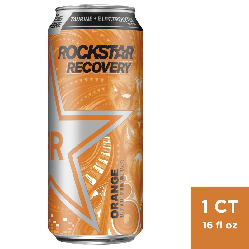 Rockstar Recovery Orange Energy Drink - 16 fl oz Can, 1 of 7