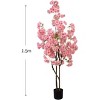 150cm Artificial Cherry Blossom Tree in Pot - Large Pink Blossom Artificial Plant for Home, Office & Event Decoration - 2 of 4