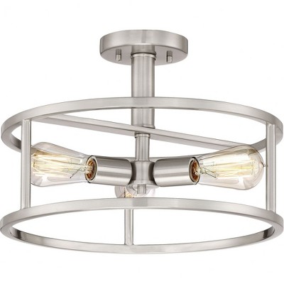 Quoizel Lighting New Harbor 3 - Light Semi-Flush Mount in  Brushed Nickel
